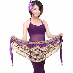Belly Dance Hip Scarf Coin Beading Women's Training Polyester / Ballroom Lightinthebox