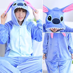 Adults' Cosplay Costume Party Costume Costume Cartoon Blue Monster Animal Onesie Pajamas Polyester Microfiber Cosplay For Women Men Male Halloween Animal Sleepwear Cartoon Festival / Holiday Costumes Lightinthebox