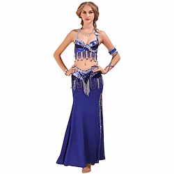 Belly Dance Skirt Paillette Women's Training Performance Sleeveless Dropped Polyester Lightinthebox
