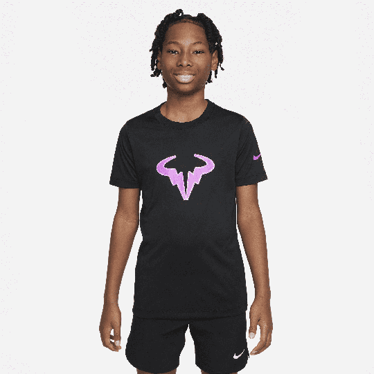 Rafa Older Kids' (Boys') Training T-Shirt - 1 - 50% Recycled Polyester - Black