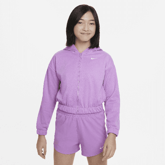 Nike Therma-FIT Older Kids' (Girls') Full-Zip Training Hoodie - 1 - 50% Recycled Polyester - Purple