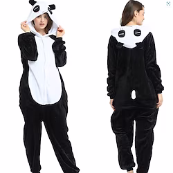 Adults' Kigurumi Pajamas Nightwear Camouflage Panda Cartoon Onesie Pajamas Polar Fleece Cosplay For Men's Women's Boys Christmas Animal Sleepwear Cartoon Festival / Holiday Costumes / Washable Lightinthebox