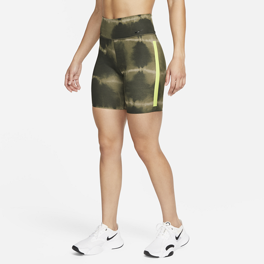 Nike One Luxe Women's 18cm (approx.) Mid-Rise Printed Training Shorts - Green