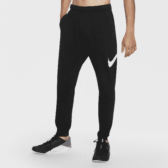 Nike Dry Graphic Men's Dri-FIT Taper Fitness Trousers - Black - 50% Sustainable Blends