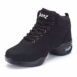 Women's Dance Sneakers Party Training Performance Lace Up Sandals Strappy Sandals Sporty Look Professional Sneaker Thick Heel Round Toe Lace-up Teenager Adults' White Black Lightinthebox