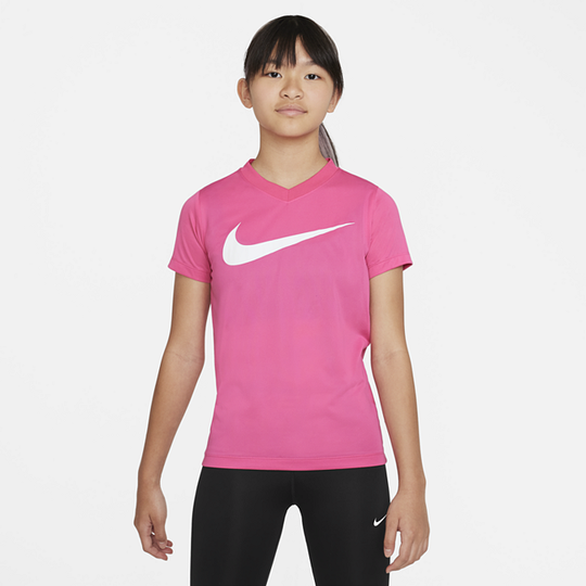 Nike Dri-FIT Legend Older Kids' (Girls') V-Neck Training T-Shirt - Pink