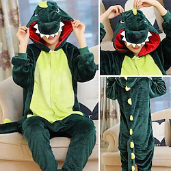 Adults' Kigurumi Pajamas Nightwear Camouflage Dinosaur Animal Patchwork Onesie Pajamas Flannel Toison Cosplay For Men and Women Christmas Animal Sleepwear Cartoon Festival / Holiday Costumes Lightinthebox