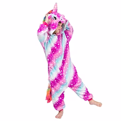 Kid's Elementary Kigurumi Pajamas Nightwear Camouflage Unicorn Cartoon Onesie Pajamas Flannel polyester fibre Cosplay For Boys and Girls Halloween Animal Sleepwear Cartoon Festival / Holiday Costumes Lightinthebox