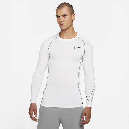 Nike Pro Dri-FIT Men's Tight-Fit Long-Sleeve Top - White