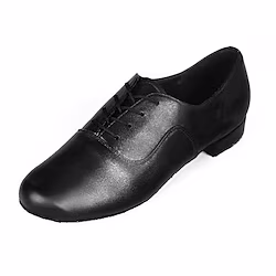 Men's Latin Shoes Ballroom Shoes Line Dance Indoor Performance Practice Heel Low Heel Lace-up Black Lightinthebox