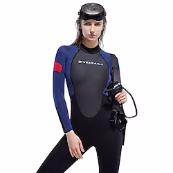 DiveSail Women's Full Wetsuit 3mm SCR Neoprene Diving Suit Thermal Warm Micro-elastic Full Body Back Zip - Diving Surfing Kayaking Water Sports Solid Color Summer Spring Autumn Lightinthebox