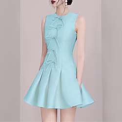A-Line Homecoming Dresses Princess Dress Party Wear Short / Mini Sleeveless Jewel Neck Satin with Bow(s) 2023 Lightinthebox