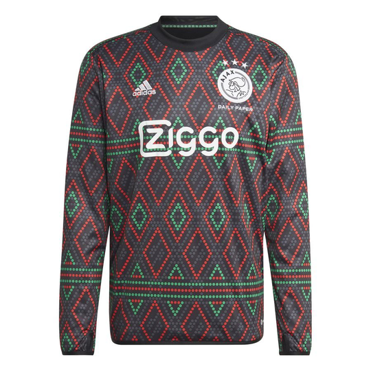 Ajax Harjoituspaita Warm Pre Match Ajax x Daily Paper - Musta/valkoinen - adidas, koko XX-Large