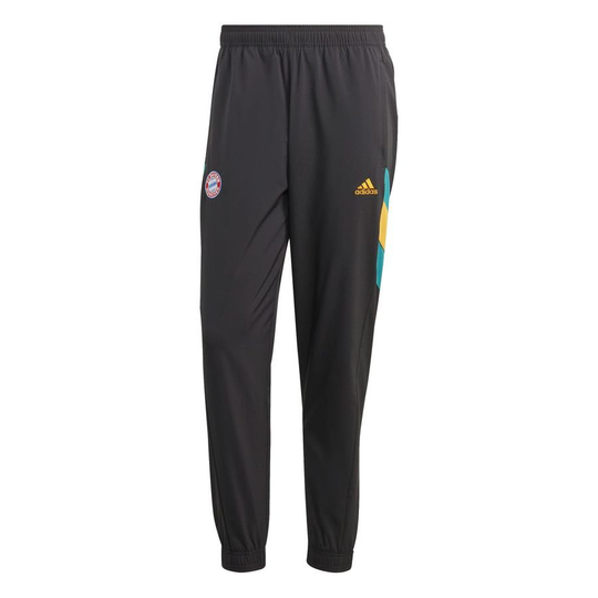 Bayern München Treenihousut Icon Woven - Musta/Vihreä/Keltainen - adidas, koko Medium