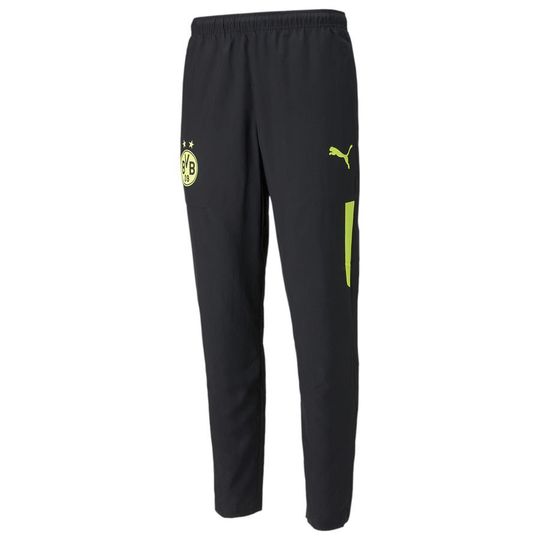 Dortmund Treenihousut Woven Pre Match - Musta/keltainen - PUMA, koko Small