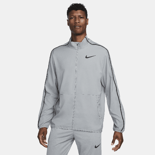 Nike Dri-FIT Men's Woven Training Jacket - Grey - 50% Recycled Polyester