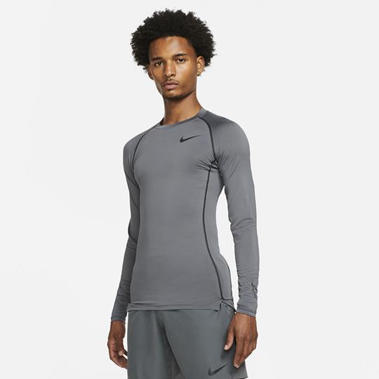 Nike Pro Dri-FIT Men's Tight-Fit Long-Sleeve Top - Grey