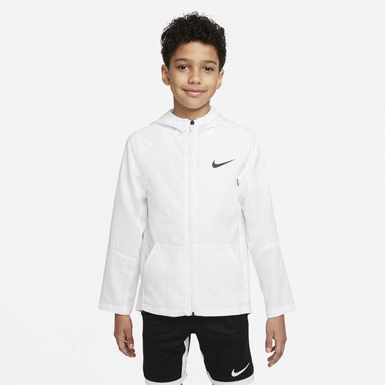 Nike Dri-FIT Older Kids' (Boys') Woven Training Jacket - White