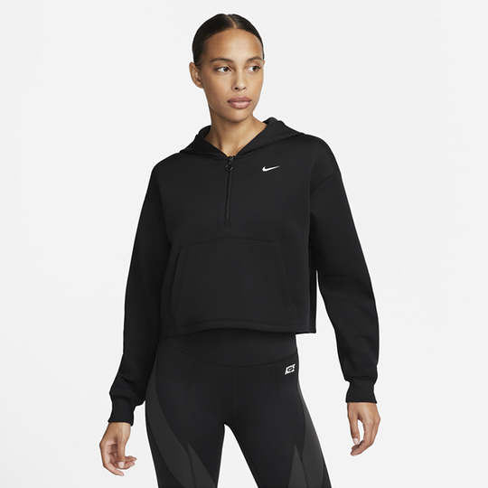 Nike Dri-FIT Women's Graphic 1/2-Zip Training Hoodie - Black