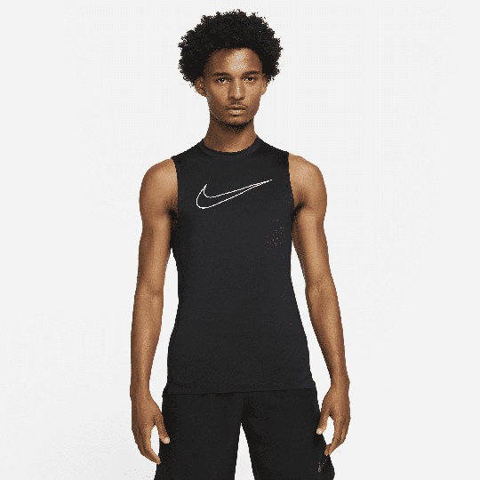 Nike Pro Dri-FIT Men's Tight-Fit Sleeveless Top - Black - 50% Recycled Polyester