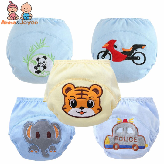 5Pcs/lot Baby boy Training Pants/Child Cloth Study Pants/Reusable Nappy Cover/Washable Diapers size 100 suit 12-16kg