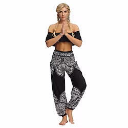 Women's High Waist Yoga Pants Side Pockets Harem Bloomers Quick Dry Moisture Wicking Lightweight Bohemian Hippie Purple Blue Grey Winter Summer Sports Activewear Stretchy Loose Lightinthebox