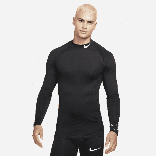 Nike Pro Dri-FIT Men's Tight-Fit Long-Sleeve Top - Black - 50% Recycled Polyester