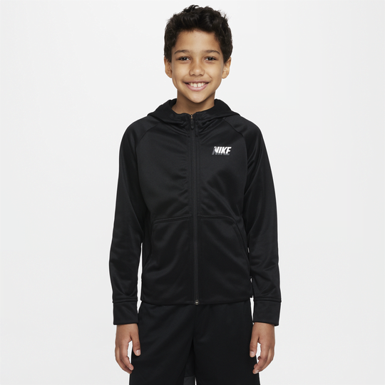 Nike Therma-FIT Older Kids' (Boys) Full-Zip Training Hoodie - Black - 50% Recycled Polyester