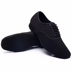 Men's Latin Shoes Ballroom Shoes Practice Trainning Dance Shoes Indoor Professional Low Heel Closed Toe Lace-up Adults' Black Lightinthebox