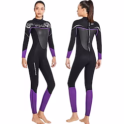 DiveSail Women's Full Wetsuit 3mm SCR Neoprene Diving Suit Thermal Warm Micro-elastic Full Body Back Zip - Diving Surfing Snorkeling Scuba Patchwork Summer Spring Autumn Lightinthebox