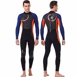 DiveSail Men's Full Wetsuit 3mm SCR Neoprene Diving Suit Thermal Warm Micro-elastic Full Body Back Zip - Diving Surfing Snorkeling Water Sports Patchwork Summer Spring Autumn Lightinthebox