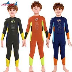 DiveSail Boys Full Wetsuit 2.5mm SCR Neoprene Diving Suit Thermal Warm Micro-elastic Full Body Back Zip - Diving Surfing Snorkeling Water Sports Printed Summer Spring Autumn Lightinthebox
