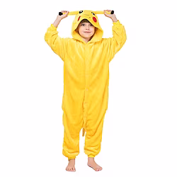 Kid's Kigurumi Pajamas Nightwear Camouflage Pika Pika Animal Patchwork Onesie Pajamas Coral fleece Cosplay For Boys and Girls Halloween Animal Sleepwear Cartoon Festival / Holiday Costumes Lightinthebox