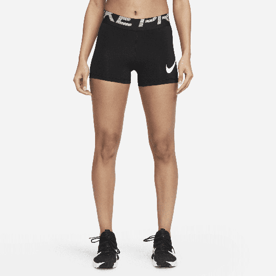 Nike Pro Women's 8cm (approx.) Graphic Training Shorts - Black - 50% Recycled Polyester