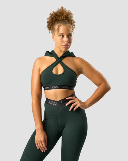 Ultimate Training Hoodie Sports Bra Deep Green-XXL