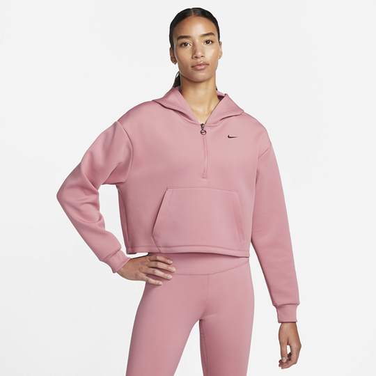 Nike Dri-FIT Women's Graphic 1/2-Zip Training Hoodie - Pink
