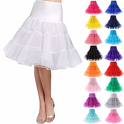 Audrey Hepburn 1950s Princess Petticoat Hoop Skirt Tutu Under Skirt Crinoline Tulle Skirt Women's Costume Vintage Cosplay Party / Evening Prom Short / Mini Skirt Lightinthebox