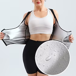 Sweat Vest Waist Trainer Vest Hot Sweat Workout Tank Top Slimming Vest Sports Polyester Elastane Yoga Gym Workout Exercise Fitness Stretchy Adjustable Durable Tummy Control Hot Sweat For Women miniinthebox