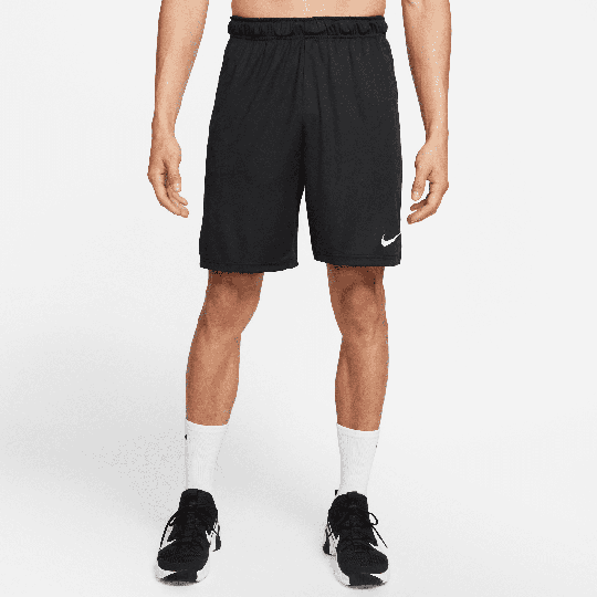Nike Dri-FIT Men's 20cm (approx.) Knit Training Shorts - Black - 50% Recycled Polyester