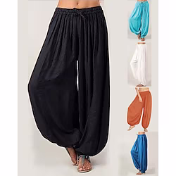 Women's Yoga Pants Drawstring Harem Baggy Zumba Belly Dance Yoga Bloomers Bottoms Green White Black Winter Sports Activewear Loose Fit / Casual / Athleisure Lightinthebox