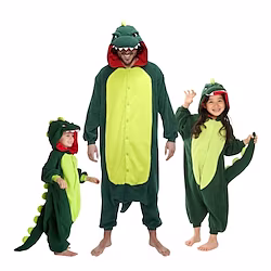 Kid's Kigurumi Pajamas Dinosaur Animal Patchwork Onesie Pajamas Flannel Toison Cosplay For Boys and Girls Animal Sleepwear Cartoon Festival Holiday Costumes Leotard World Book Day Costumes Lightinthebox