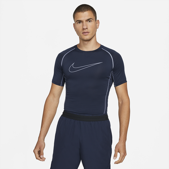 Nike Pro Dri-FIT Men's Tight-Fit Short-Sleeve Top - Blue