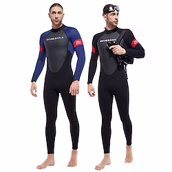 DiveSail Men's Full Wetsuit 3mm SCR Neoprene Diving Suit Thermal Warm Micro-elastic Full Body Back Zip - Diving Surfing Snorkeling Scuba Solid Color Summer Spring Autumn Lightinthebox