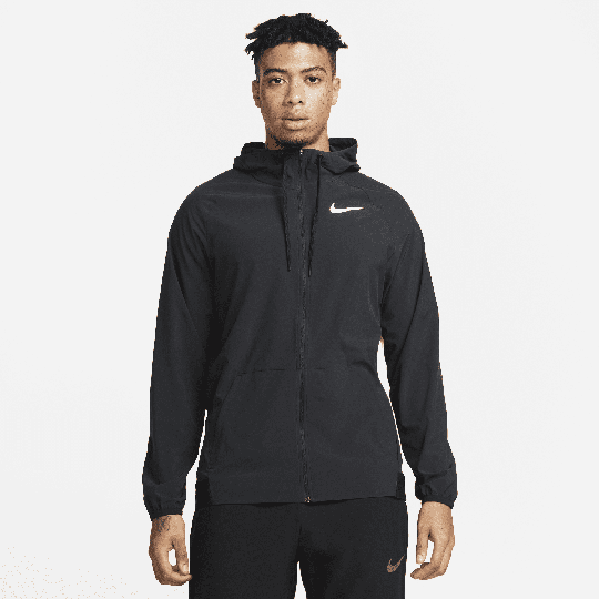 Nike Pro Dri-FIT Flex Vent Max Men's Full-Zip Hooded Training Jacket - Black - 50% Recycled Polyester