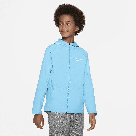 Nike Dri-FIT Older Kids' (Boys') Woven Training Jacket - Blue - 50% Recycled Polyester