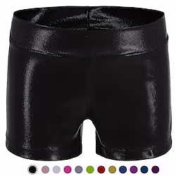 Sparkle Dance Tumbling Athletic Gymnastics Shiny Shorts Metallic Rave Booty Dance Shorts Sparkle Glitter Tumbling Bottoms Girls' Handmade Training Dance Black Lightinthebox