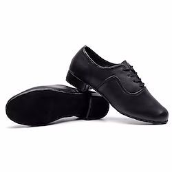 Men's Latin Shoes Ballroom Dance Shoes Practice Trainning Dance Shoes Line Dance Performance Training Practice Oxford Thick Heel Black Lightinthebox