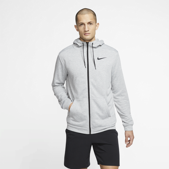 Nike Dri-FIT Men's Full-Zip Training Hoodie - Grey
