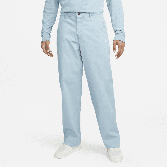Nike Life Men's Unlined Cotton Chino Trousers - 1 - Blue