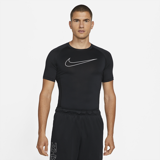 Nike Pro Dri-FIT Men's Tight-Fit Short-Sleeve Top - Black